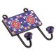 Navy Blue And Red Ceramic Floral Tiles Hooks